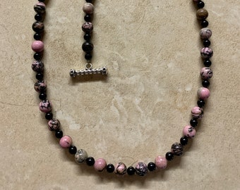 Rhodonite and Onyx Necklace