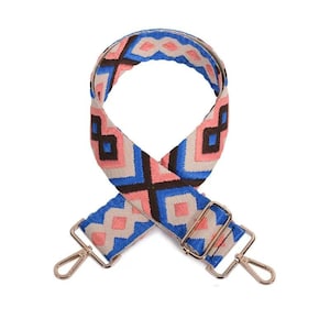 Boho Handbag Strap, Guitar Strap, Purse Strap, Canvas Bag Strap, Crossbody Strap , Shoulder Bag Strap, Woven Bag Strap, Blue Bag Straps