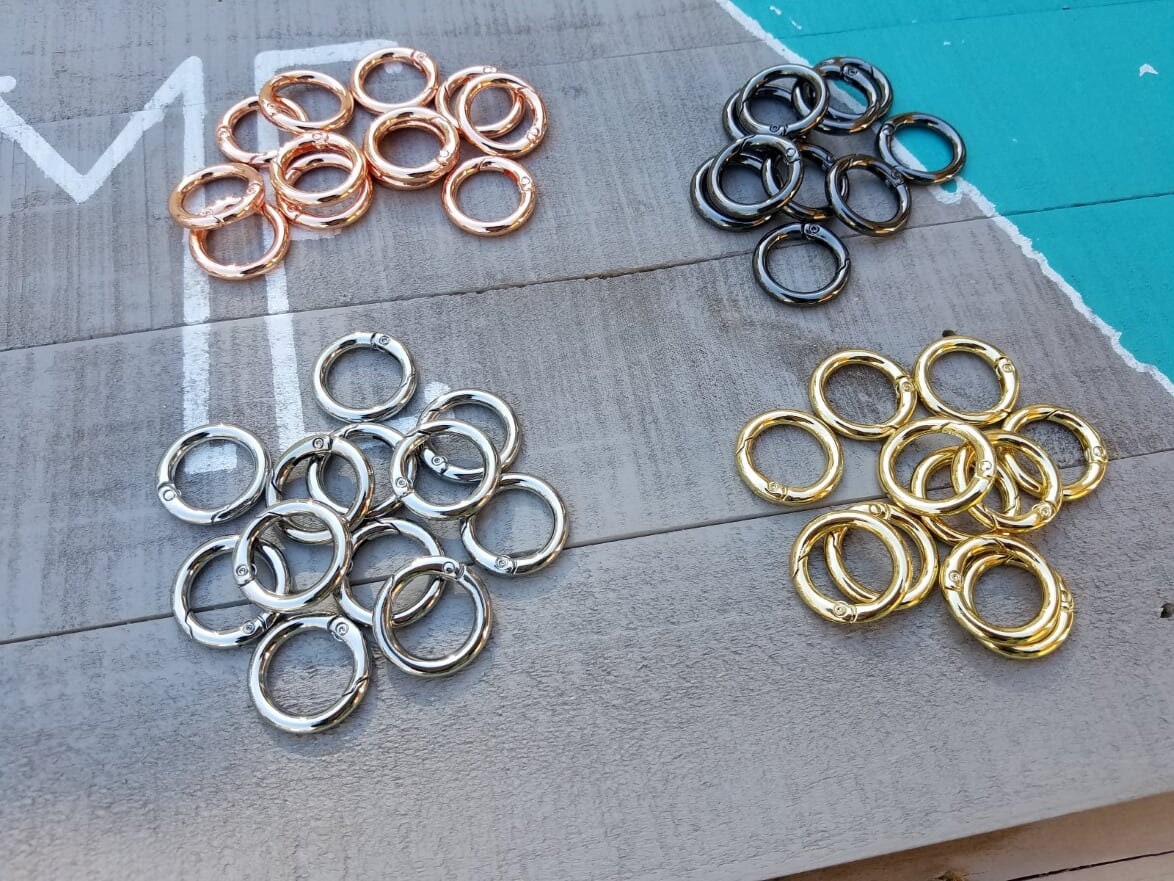 25MM Spring O Ring, Round Carabiner, Spring Gate, Round Clasp, Snap Hook,  Metal O Rings for Handbags, Purses, Key Ring Buckle, O Ring Clip 