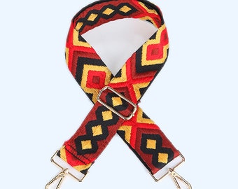 Boho Handbag Strap, Guitar Strap, Purse Strap, Canvas Bag Strap, Crossbody Strap , Shoulder Bag Strap, Woven Bag Strap, Aztec Bag Straps