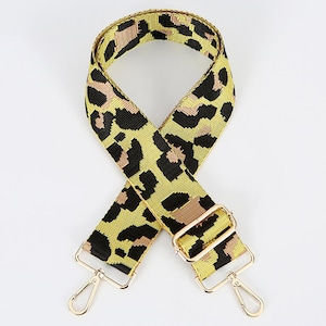 Yellow Leopard Handbag Strap, Guitar Strap, Purse Strap, Canvas Bag Strap, Crossbody Strap , Shoulder Bag Strap, Woven Bag Strap