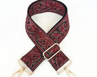 Woven Handbag Strap, Guitar Strap, Embroidered Purse Strap, Canvas Bag Strap, Crossbody Strap ,Shoulder Bag Strap, Jacquard Bag Strap