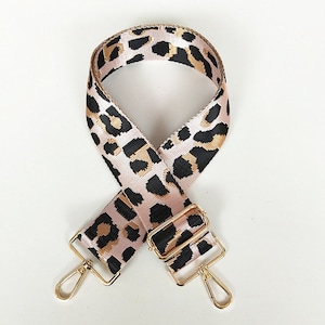 Pink Leopard Handbag Strap, Guitar Strap, Purse Strap, Canvas Bag Strap, Crossbody Strap , Shoulder Bag Strap, Woven Bag Strap