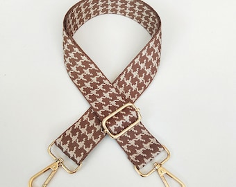 Houndstooth Handbag Strap, Guitar Strap, Purse Strap, Canvas Bag Strap, Crossbody Strap , Shoulder Bag Strap, Woven Bag Strap, Houndstooth