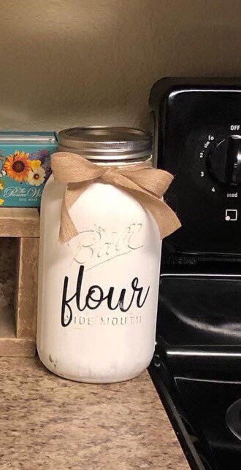 Flour and Sugar Mason Jar Storage Containers Farmhouse Etsy