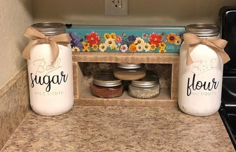 Flour and Sugar Mason Jar Storage Containers Farmhouse Etsy