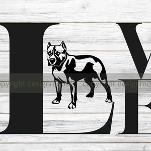 Pit Bull Love SVG: Dog Cricut Cut File (Digital Download)