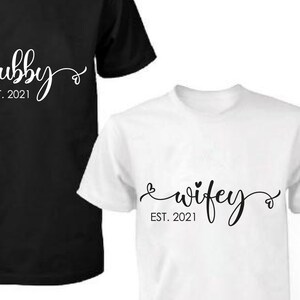 Wifey and Hubby T-Shirt Design SVG Cut File for Cricut