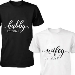 Wifey Hubby T-Shirt Design SVG Cut File for Cricut