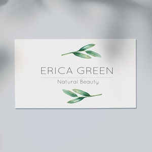 Botanical Business Logo Design: Greenery Calligraphy Watermark