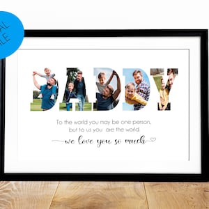 IMPRIMIBLE Daddy Fathers Day Gift Collage, Daddy Photo Collage, Regalo del día del padre personalizado, Regalo para papá, Regalo personalizado para papá, Regalo de foto