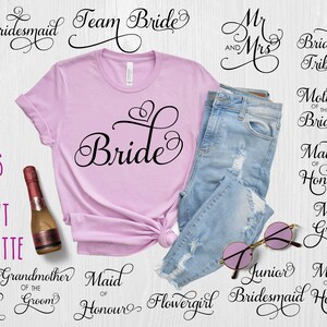 Wedding Bridal Party SVG Cut Files: Bride, Groom, Bridesmaid (Digital Download)