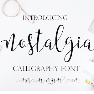 Nostalgia swirly digital font download, Procreate Swash font, Wedding font, Digital font, Calligraphy font, Script Font, Cricut tails image 1