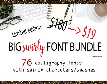 Font fonts Bundle 76 Fonts Fancy Fonts Swirly Fonts Calligraphy Digital Download Font Wedding Font Cricut Font Calligraphy Wedding Valentine