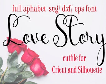 Cricut svg font Silhouette Cameo Digital Full Alphabet SVG Font cutfile Instant Download Script commercial clean cutting digital file