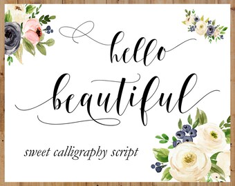 Digital font Calligraphy Handwritten Script Wedding Watercolor Instant Download fonts Cricut Silhouette font Swirly font Script Digital font