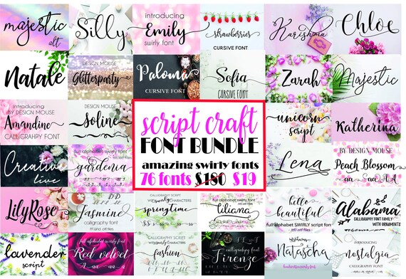 Font fonts Bundle 76 Fonts Fancy Fonts Swirly Fonts Calligraphy Digital Download Font Wedding Font Cricut Font Calligraphy Wedding Valentine