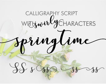 Cricut font Swirly Font Script Font Digital download swash font Handwritten font modern calligraphy font wedding font Christmas font bundle