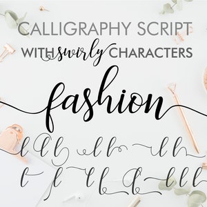 Fashion Digital long cursive font, Swirly font, Cricut font, Fonts Download, Font Digital, Font Script, Font Wedding, tails font, Procreate