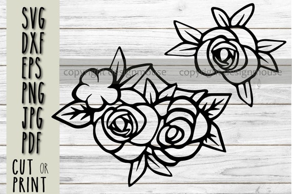 Floral SVG Cut File: Hand Drawn Flowers, Farmhouse Decor (Digital Download)