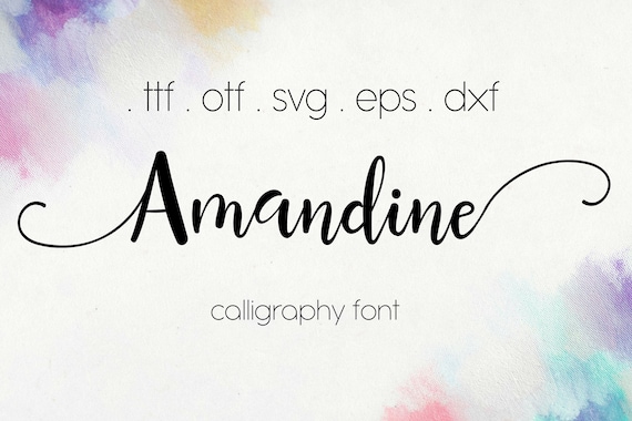 Amandine Calligraphy Font: Swirly Wedding Font (Digital Download)