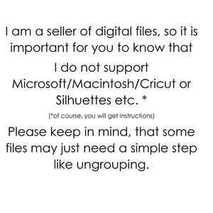 Puede incluir: Texto blanco sobre fondo blanco. El texto indica que el vendedor no admite Microsoft, Macintosh, Cricut o Silhouettes. Es posible que algunos archivos deban desagruparse.