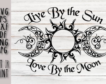 Triple Goddess digital SVG, Triple Goddess Cricut |Triple Moon | Moon Goddess | Dreamcatcher | Witch | Witchy | Pagan | Gothic  Magic Spell