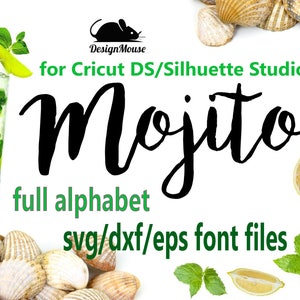 Swirly Script Font: Full Alphabet SVG DXF EPS (Digital Download)