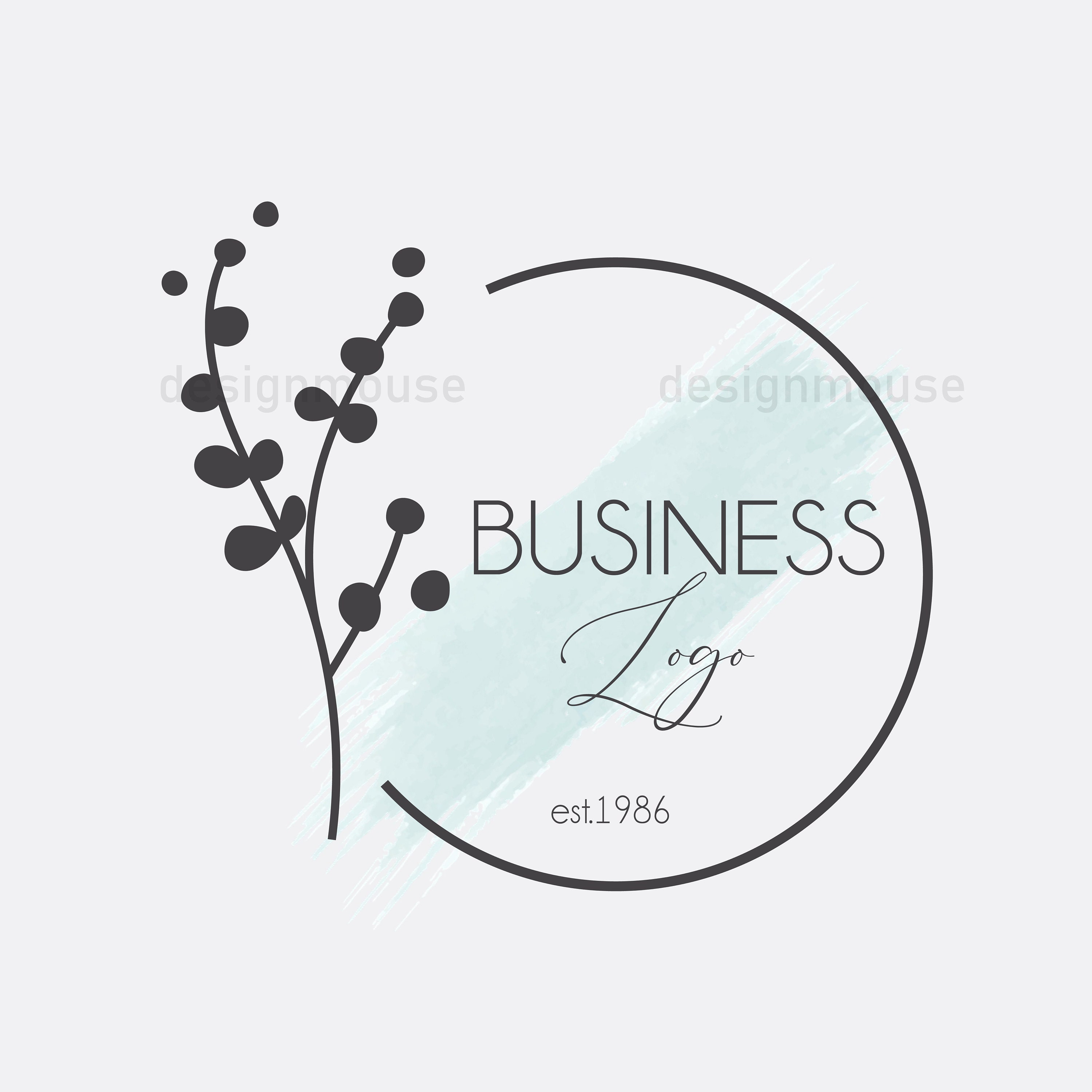 Modern CUSTOM Logo, Mint and green Logo, Business Logo, Branding Logo, Logos, Custom Logo, Calligraphy logo design, Watermark design