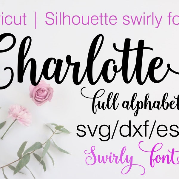 Swirly Script フォント: フルアルファベット SVG DXF EPS (デジタルダウンロード)