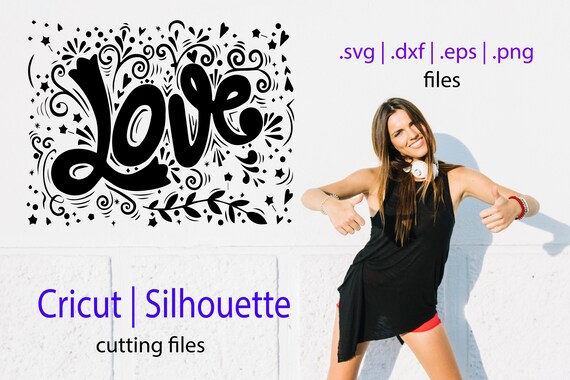 Valentine's Love SVG file Cricut file cutfile Silhuettes file svg dxf eps files Cutting file design elements love silhouette valentine