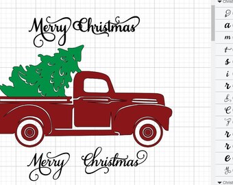 Christmas Truck SVG File: Tree, Wreath, Ornaments (Digital Download)