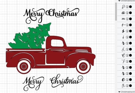 Christmas Truck SVG File: Tree, Wreath, Ornaments (Digital Download)