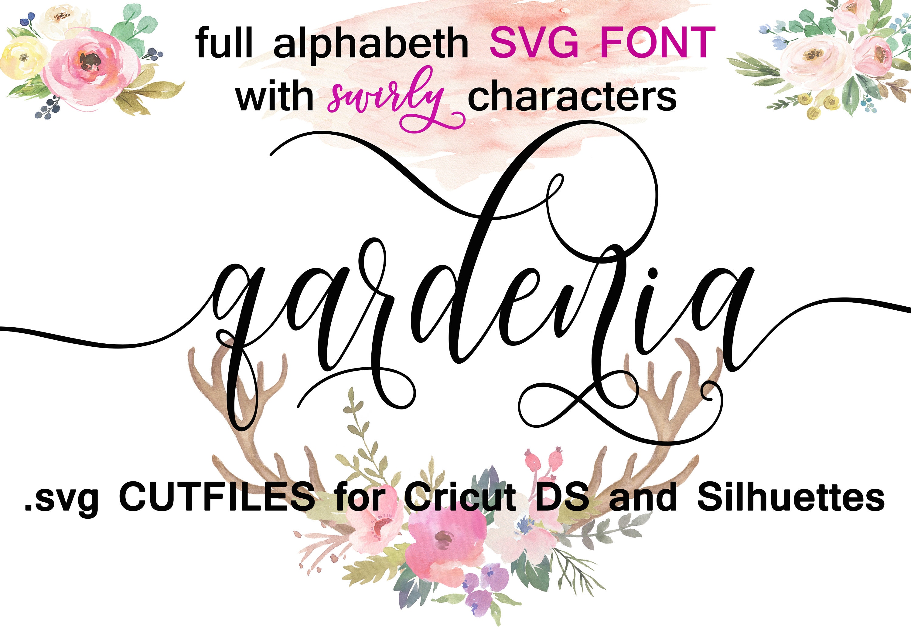 Download Cricut Silhouette Cameo Digital Full Alphabet SVG Font ...