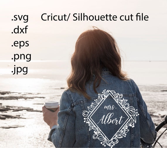 Wifey Wedding Jacket Floral Frame SVG Cut File
