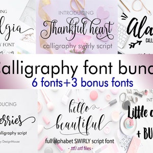 Swirly fonts, Font Bundle, Valentines Day fonts, Fancy Fonts, Swirly Fonts, Digital Font, Calligraphy Font, Wedding Font, Cricut Font