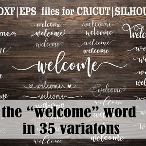 Lot de bienvenue SVG, fichier de coupe de conception Cricut de bienvenue de mariage, svg de signe de ferme, fichier de coupe de bienvenue tourbillonnant, cricut longue queue