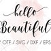 Hello Beautiful cursive swirly font, font with tails digital download, cricut font, wedding invitation font, instant download swash alphabet