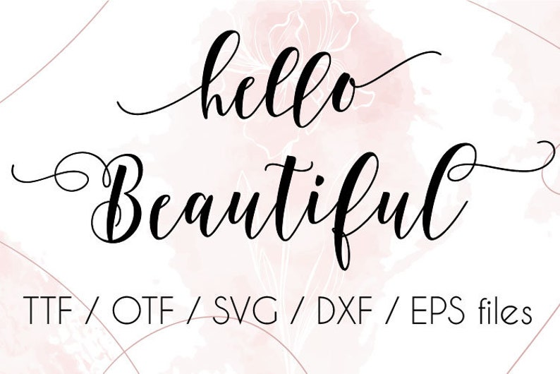 Hello Beautiful Cursive Swirly Font Font With Tails Digital Etsy UK