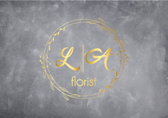 Premade Circle Logo, Gold or Rose gold Logo, Business Logo, Branding Logo, Custom Logo, Calligraphy logo design, Watermark logo, logo