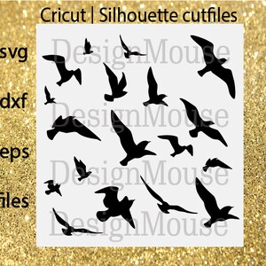 Flying Birds Silhouette SVG Cut File: Cricut, Silhouette (Digital Download)
