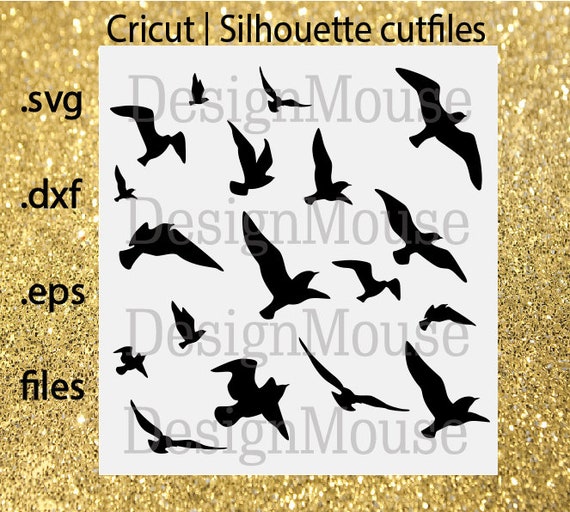 SVG file Cricut file cutfile Silhuettes file svg dxf eps files Cutting file svg Flying birds silhouette | Birds | Animals | svg Cricut file
