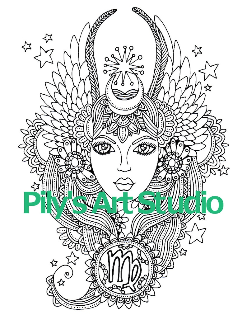 Adult Coloring Pages Virgo Coloring Pages