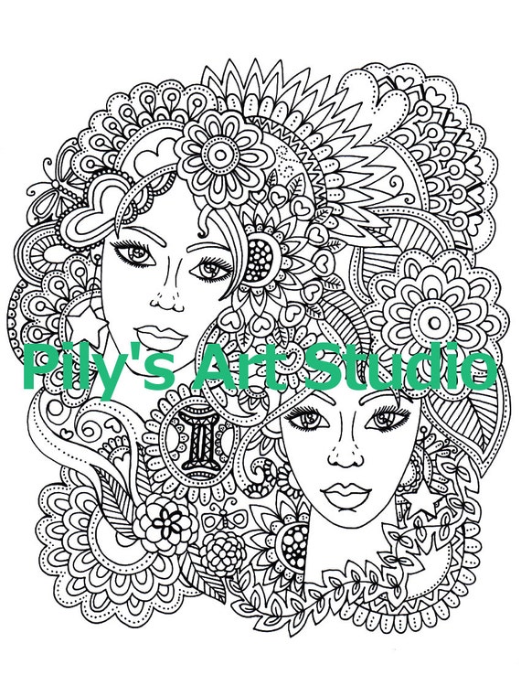 Featured image of post Zodiac Coloring Pages Gemini Choose from over a million free vectors clipart graphics vector art images design templates and illustrations created by artists worldwide