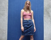 Vintage 80 39 Denim Pencil Skirt in Blue