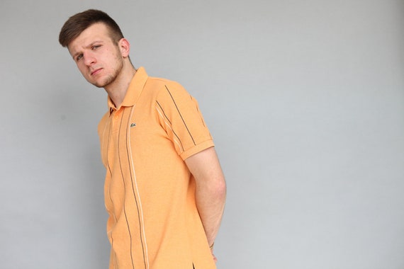 peach lacoste polo