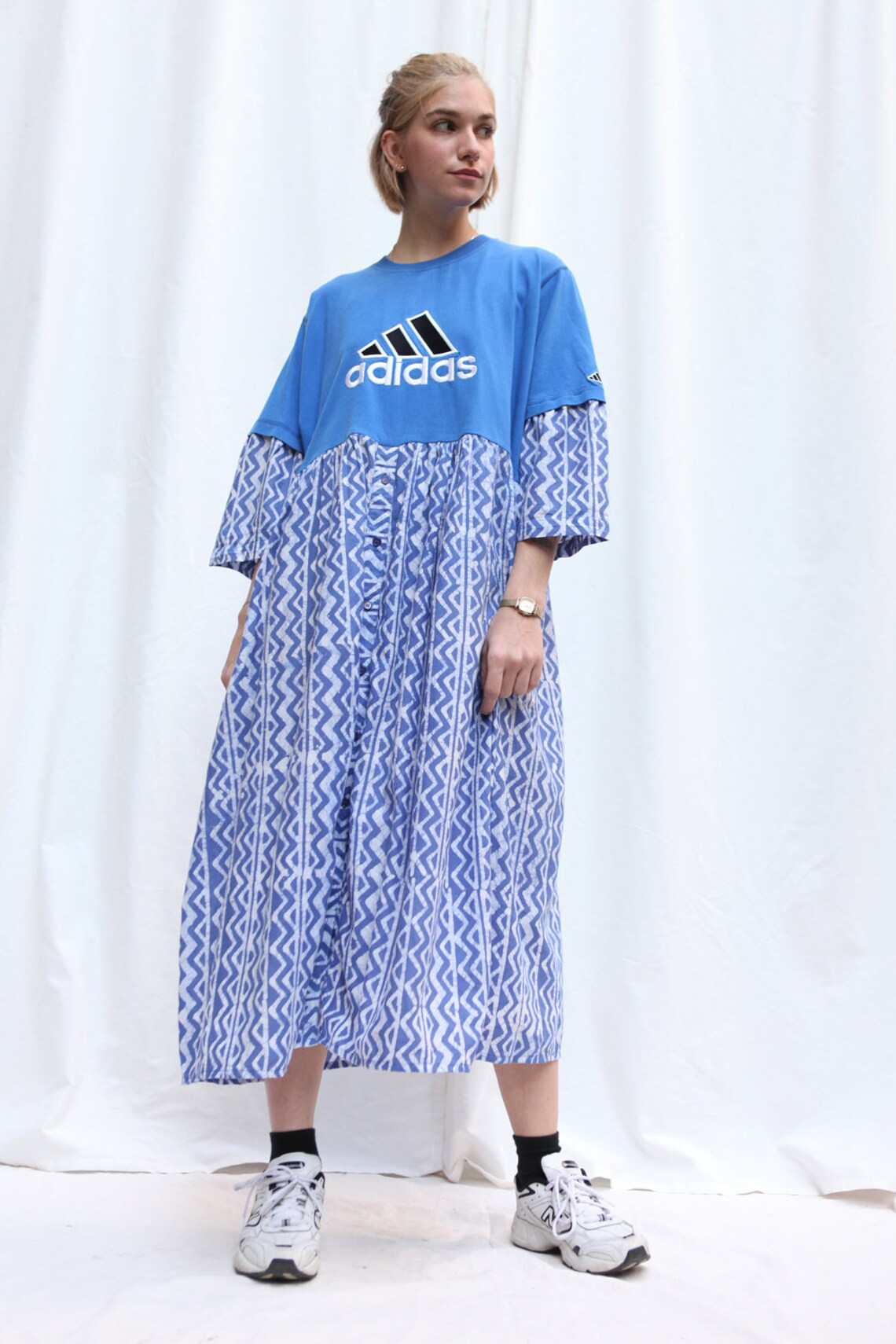 Adidas Reworked Oversize Maxi Dress in Blue | Etsy