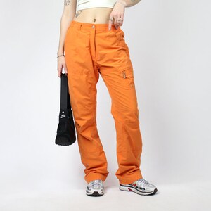 1990s Neon Orange Rave Pants Size S by 