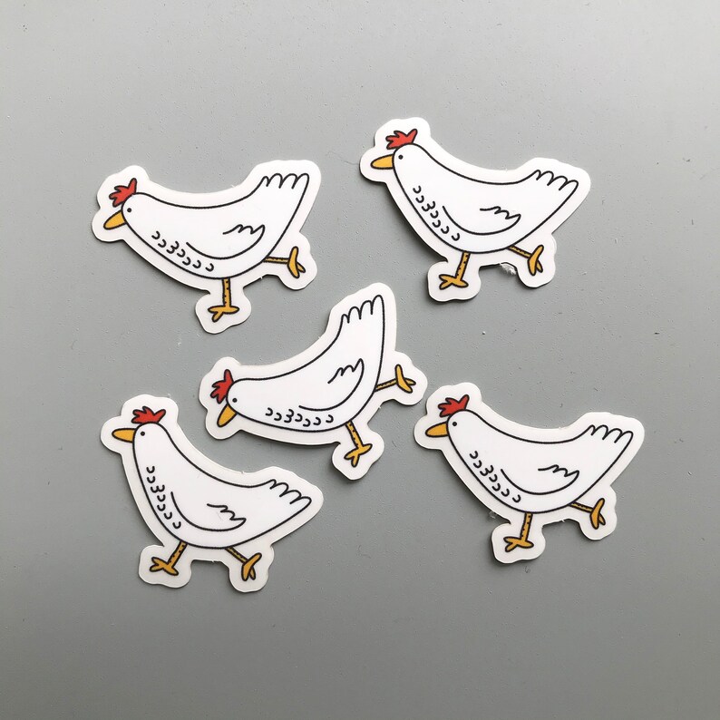 Chickens Sticker Pack Pack of 5 Chicken Stickers Based on Etsy UK