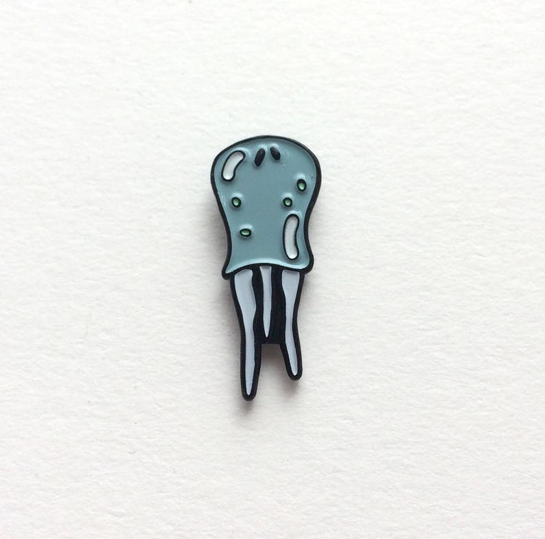 Jellyfish enamel pin / badge with original drawing image 1